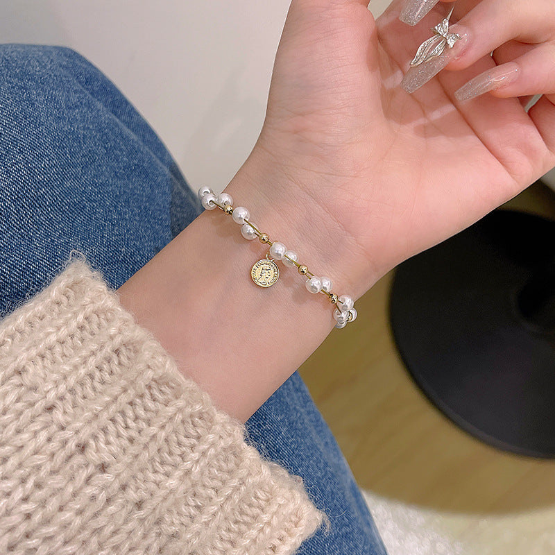 Wholesale Girls Retro Niche Temperament Pearl Bracelet